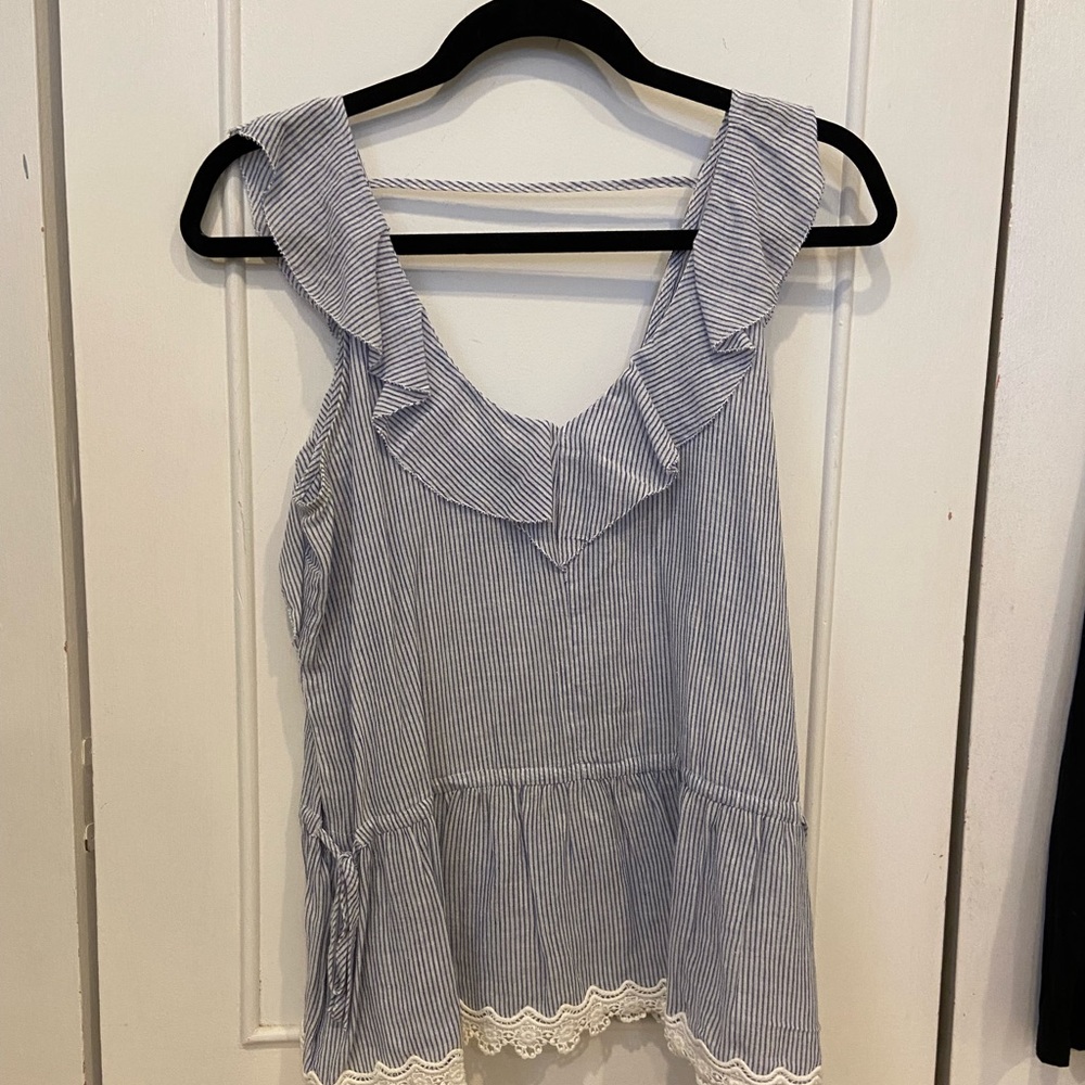 Hem&thread striped top